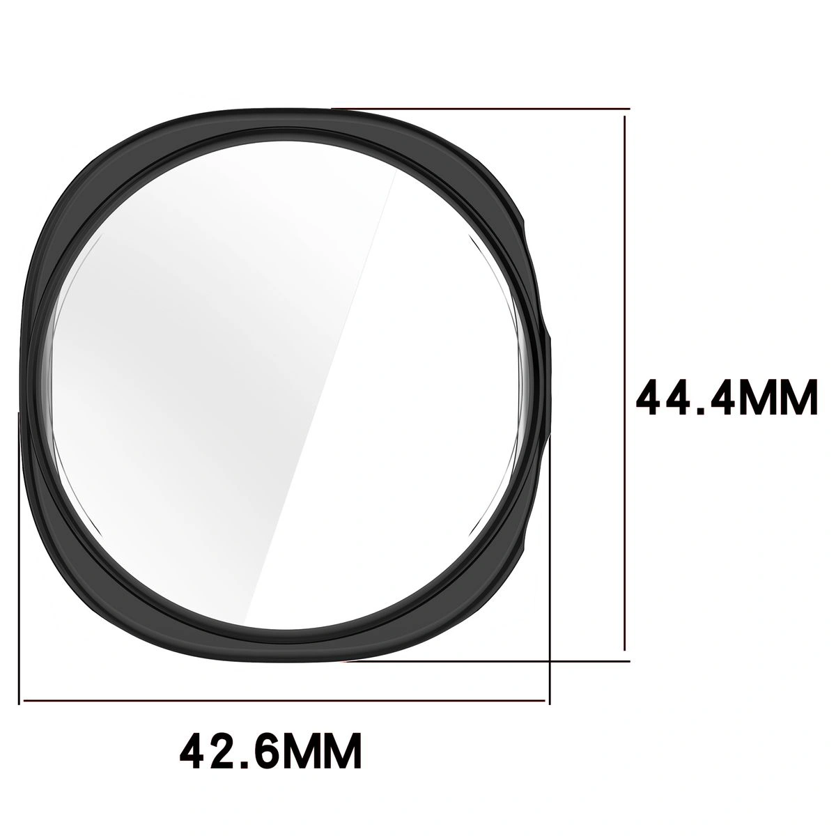 Wymiary obudowy Bizon Case Watch Felipe dlaGalaxy Watch 8 40 mm